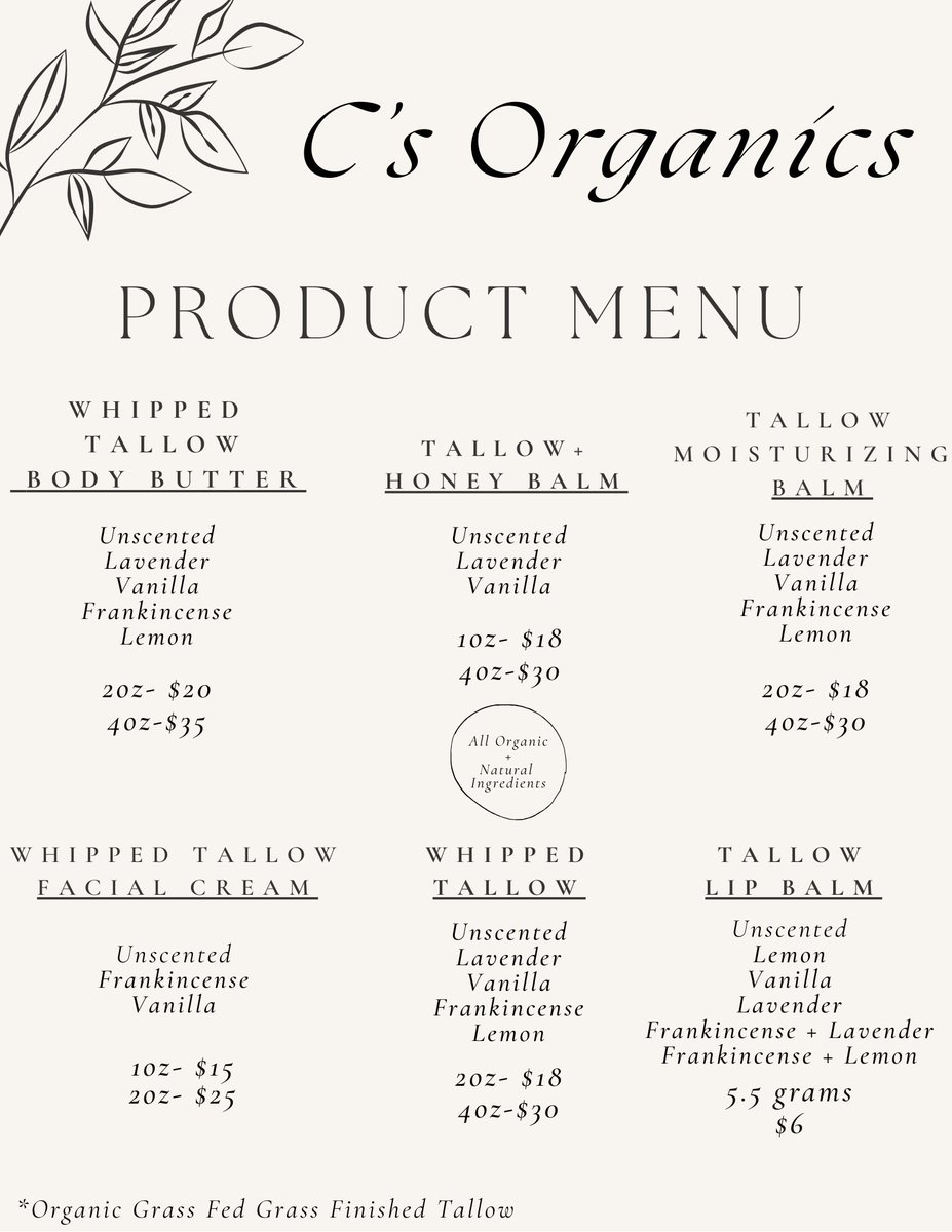 We’re proud to launch our brand, offering high-quality skincare crafted from organic, grass-fed tallow. Meticulously made to nourish and protect, our products deliver natural results without harmful chemicals. Check out our website for our full line of products. #Tallow