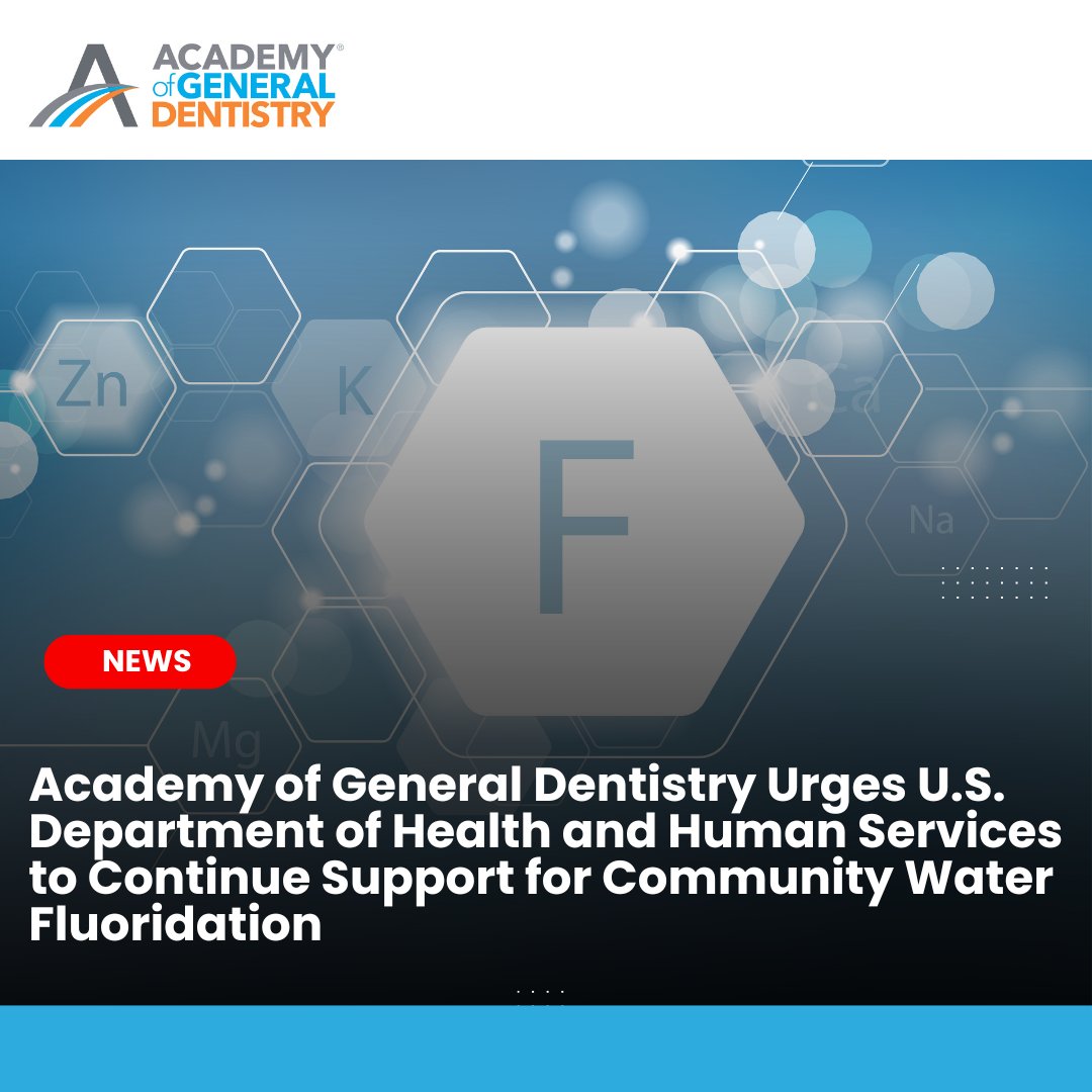 AGDdentist's tweet photo. The recent CDC reversal on community water fluoridation is a step in the wrong direction. Fluoride in drinking water has helped reduce cavities—especially in children and underserved communities—for decades. Read AGD’s full statement here: https://t.co/JPTdLni28o https://t.co/ZCedtnn7vW