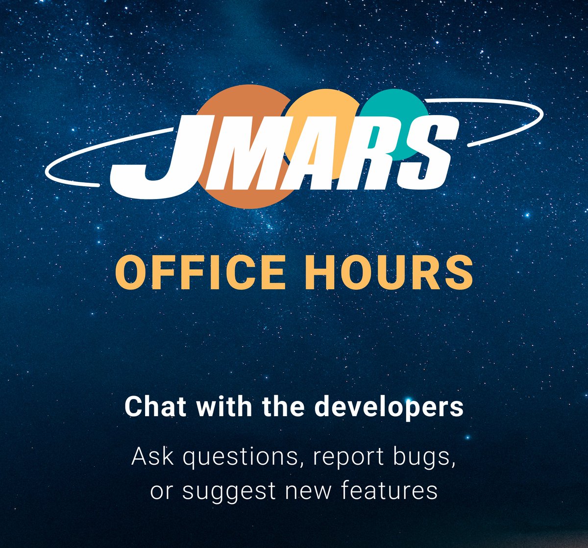 jmars_gis's tweet image. Please join us at jmars.asu.edu/office-hours today, April 11, 12 pm - 2 pm MST for the JMARS Office Hours live via Zoom.