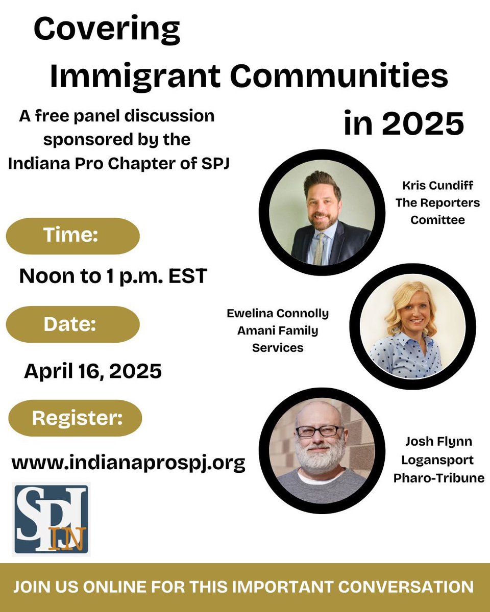 LisaRGreen's tweet image. LET’S TALK about an important matter, especially in this day and age. ⬇️⬇️⬇️
It’s free … another informative forum, courtesy of @IndianaProSPJ for journalists who want to get it right or do it better!
REGISTER and submit questions for the panelists here: forms.gle/8n4NrqiHDnoV1G…