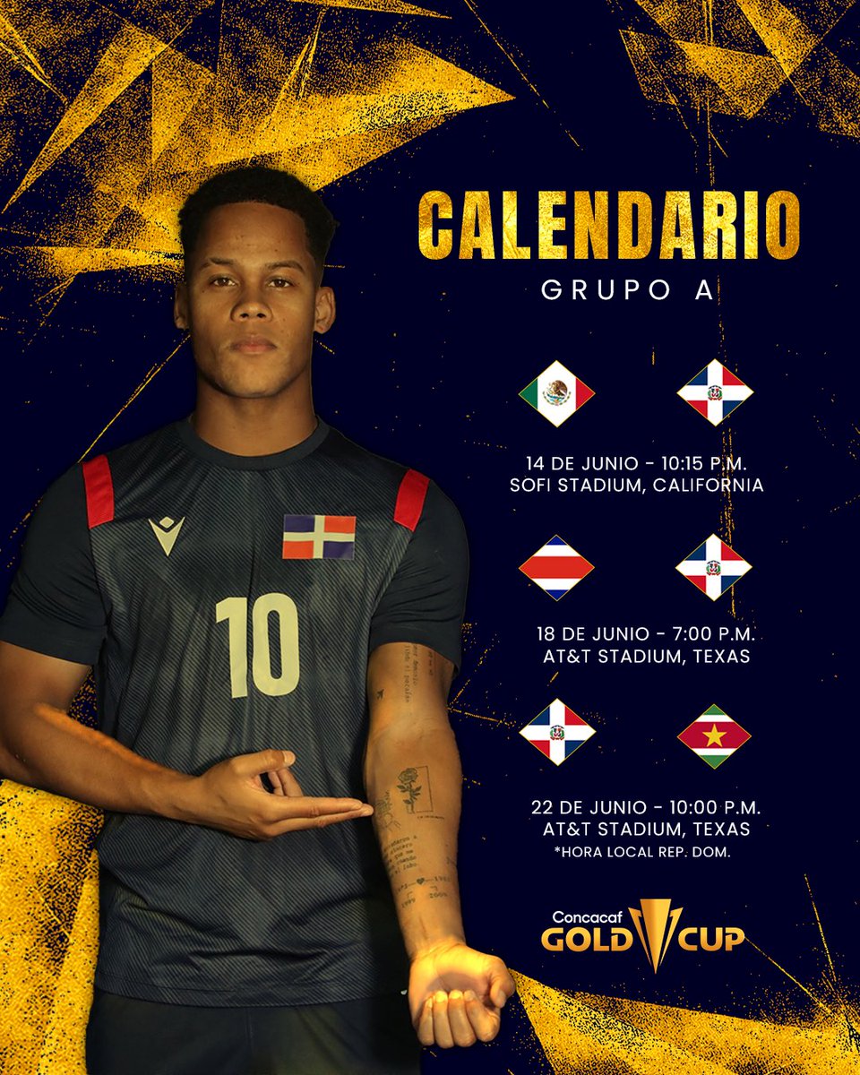 sedofutbol's tweet photo. ¡YA TENEMOS FECHAS! 🙌🏻🔥

Este es nuestro calendario de partidos para la @GoldCup 🔥🇩🇴

*Hora de Rep. Dom. https://t.co/cO2j6tfphm