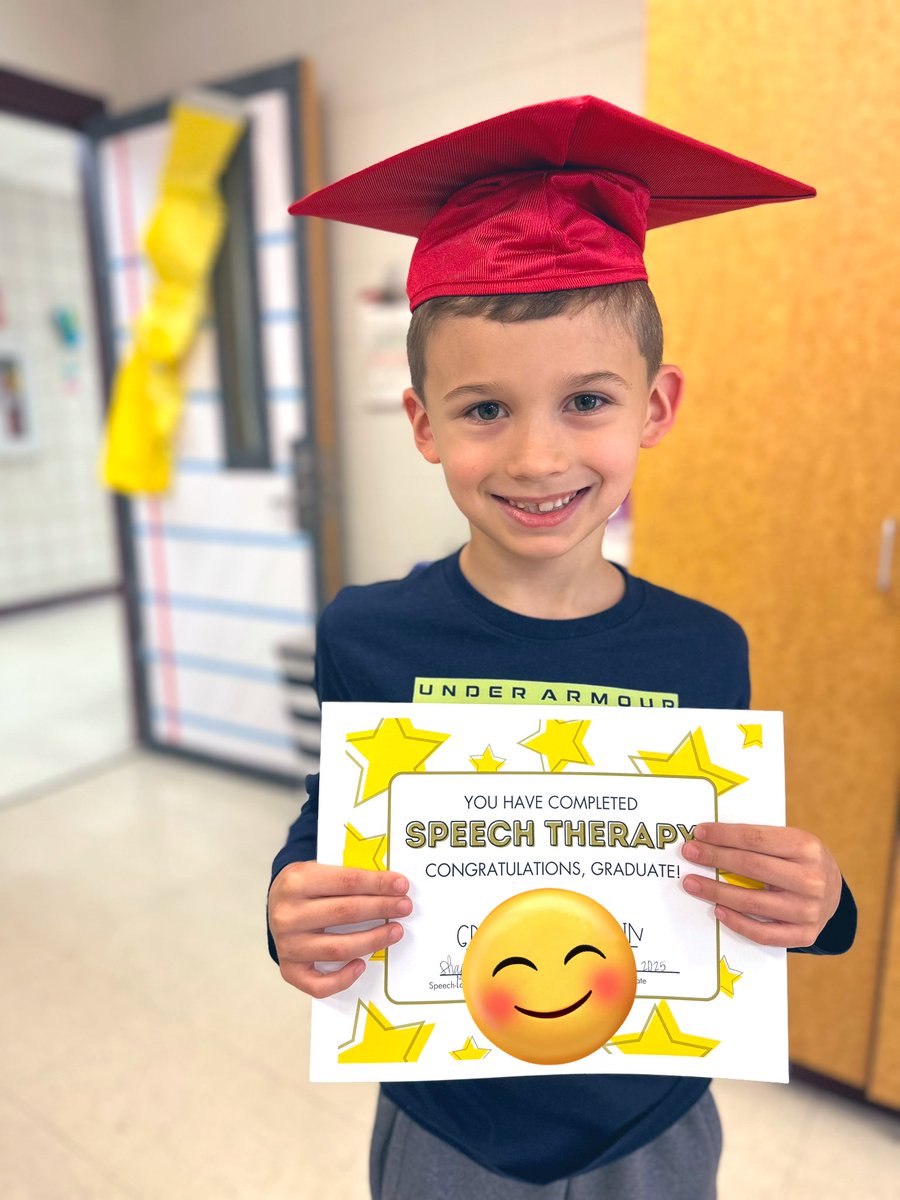 What a happy Friday! This sweet boy graduated from speech therapy today! 🎓