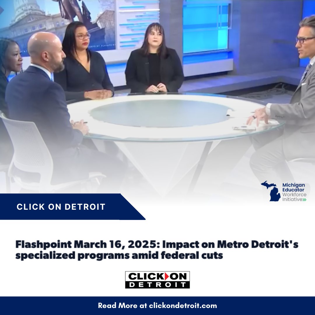How will federal budget cuts impact Metro Detroit’s specialized education programs? Tune into this important Flashpoint discussion featuring MEWI's Jack Elsey as part of the roundtable. Watch &amp; learn more: clickondetroit.com/video/news/202…​

#MichiganEducation #TalentTogether