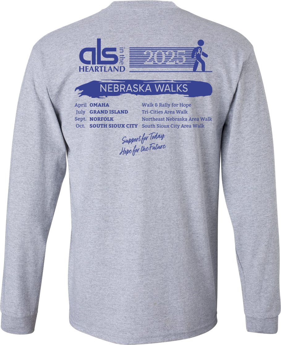 📷 Our Online Apparel Store is LIVE! 📷
Now through Tuesday, April 16 at 11:59 PM, you can order your ALS in the Heartland apparel and 2025 Walk T-shirts—just in time for our first Walk of the year on Sunday, April 27 at Papillion Landing Field House!
stores.middlecreekprinting.com/alsheartland/