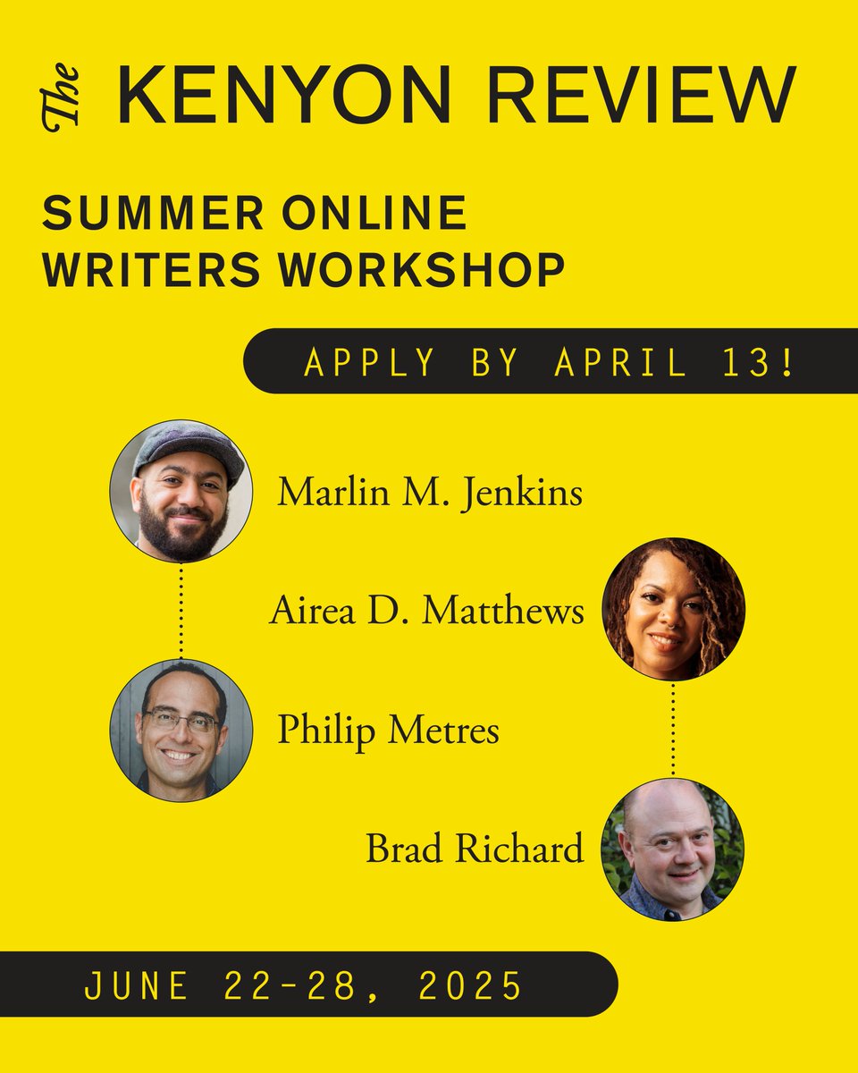 Designed for writers who can’t take time off for a residential workshop, our online program is a unique opportunity to learn from three different faculty members in one genre-specific, generative workshop. 

And there are still TWO days left to apply! 

kenyonreview.org/event/summer-o…