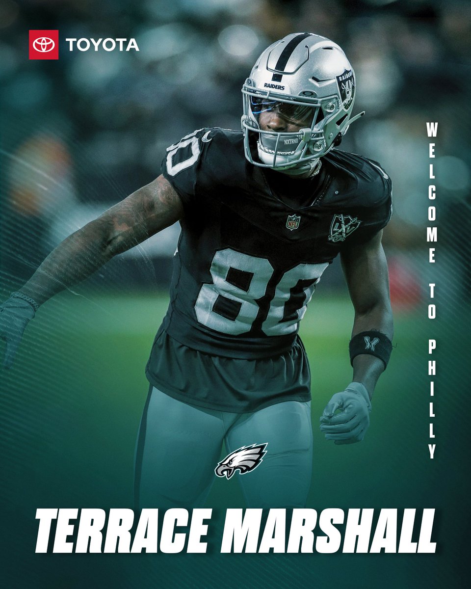 Eagles's tweet photo. We have signed WR Terrace Marshall to a one-year deal.

@Toyota | #FlyEaglesFly https://t.co/fGN1d6kexe