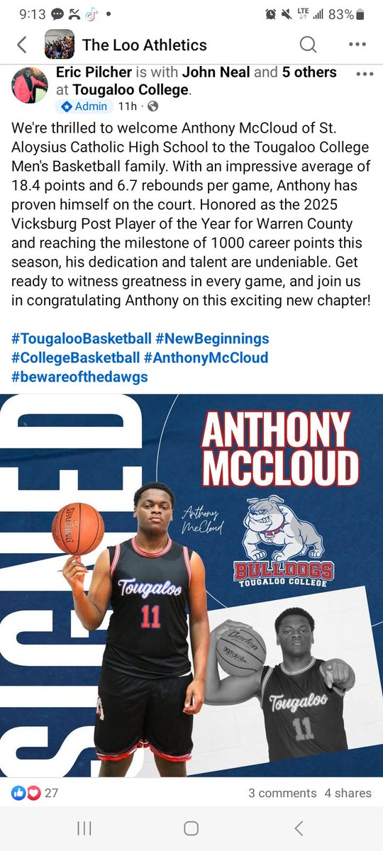 #Tougaloo Basketball Thank you Coach Strothers and Tougaloo Family!