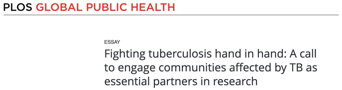 School of Global Health | York University (@yuglobalhealth) on Twitter photo Prof <a href="/DaftaryAmrita/">Amrita Daftary</a> contributes to essay on the necessity of community engagement in TB research endeavours in <a href="/PLOSGPH/">PLOS Global Public Health</a>. The article is led by TB survivor Nandita Venkatesan, with a record 60+ TB research leaders, patient champions & community advocates
journals.plos.org/globalpubliche… Prof <a href="/DaftaryAmrita/">Amrita Daftary</a> contributes to essay on the necessity of community engagement in TB research endeavours in <a href="/PLOSGPH/">PLOS Global Public Health</a>. The article is led by TB survivor Nandita Venkatesan, with a record 60+ TB research leaders, patient champions & community advocates
journals.plos.org/globalpubliche…