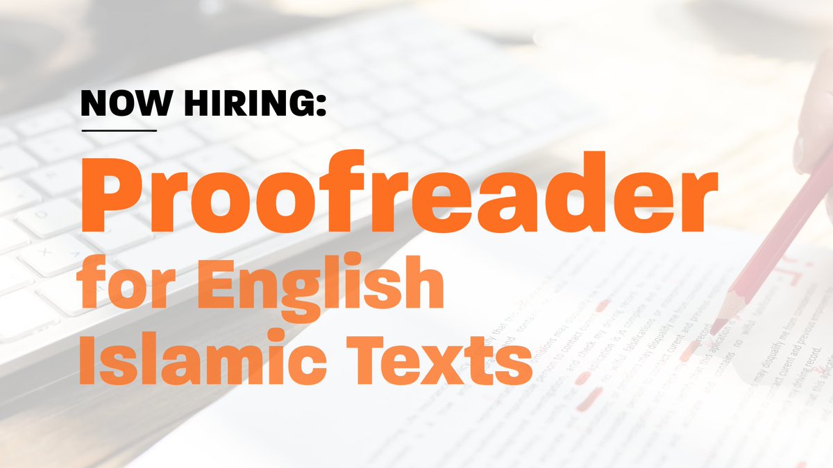 Enhance_Designs's tweet photo. We are looking for a skilled and detail-oriented #Proofreader to review English Islamic texts for clarity, accuracy, and proper grammar.

Location : Remote   

Salary: Competitive, based on experience*   

Please message me for more information. https://t.co/5NNxh4HPZZ