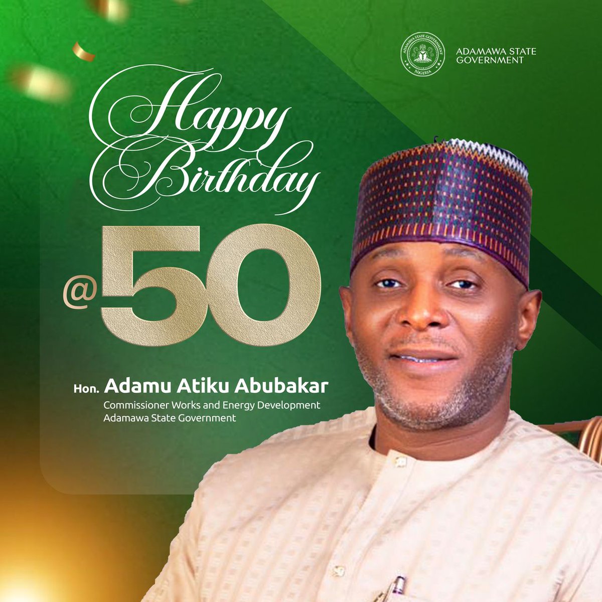 Adamawa State Government (@followadsg) on Twitter photo Happy 50th birthday to a dedicated public servant <a href="/AdamuAtikuA/">Adamu Atiku A</a> . Wishing you continued strength and wisdom in service. Happy 50th birthday to a dedicated public servant <a href="/AdamuAtikuA/">Adamu Atiku A</a> . Wishing you continued strength and wisdom in service.