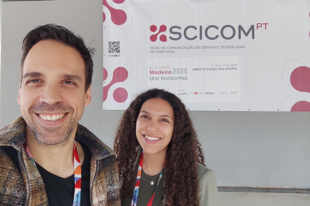 EVCA_Twinning's tweet photo. EVCA at #SciComPT2025!

Our science communicator Inês Gomes and project manager Rúben Silva joined the science communication meeting in Funchal.
Inês also gave a short talk on EVCA’s outreach work!

#EVCATwinning #ScienceCommunication #ExtracellularVesicles https://t.co/do3rB8jlpb