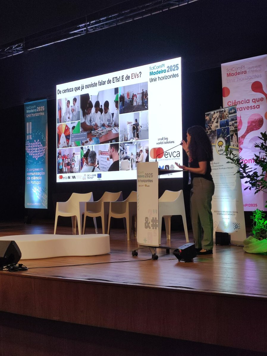EVCA_Twinning's tweet photo. EVCA at #SciComPT2025!

Our science communicator Inês Gomes and project manager Rúben Silva joined the science communication meeting in Funchal.
Inês also gave a short talk on EVCA’s outreach work!

#EVCATwinning #ScienceCommunication #ExtracellularVesicles https://t.co/do3rB8jlpb