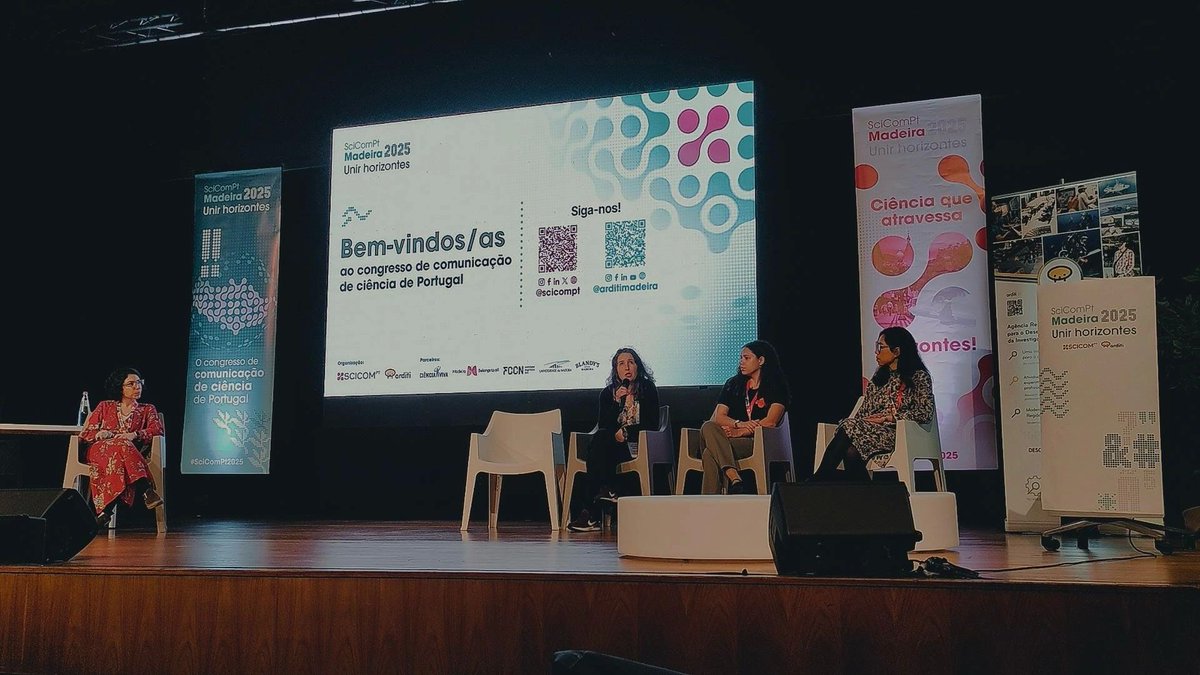 EVCA_Twinning's tweet photo. EVCA at #SciComPT2025!

Our science communicator Inês Gomes and project manager Rúben Silva joined the science communication meeting in Funchal.
Inês also gave a short talk on EVCA’s outreach work!

#EVCATwinning #ScienceCommunication #ExtracellularVesicles https://t.co/do3rB8jlpb