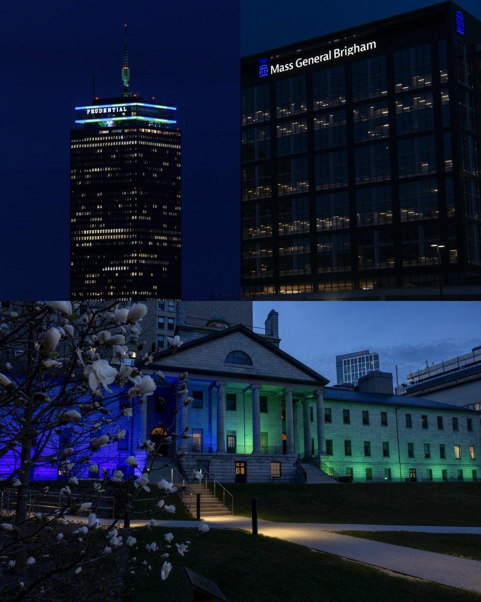 Boston is shining bright for #DonateLife Blue and Green Day! Over 100k are waiting for transplants in the US. Be a hero by registering to be an organ donor today! Visit RegisterMe.org or MGHLivingDonors.org 💚💙