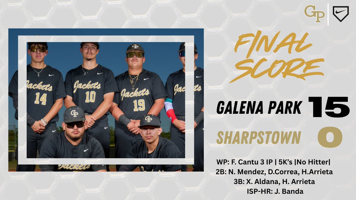 Galena Park Baseball (@parkgalena) on Twitter photo 4-10-25 Make up Game
🚨Final Score🚨
Galena Park 15
Sharpstown 0
<a href="/GPHS_Athletics/">Galena Park Yellowjackets Athletics</a> <a href="/GPHS_GPISD/">Galena Park High School</a> 4-10-25 Make up Game
🚨Final Score🚨
Galena Park 15
Sharpstown 0
<a href="/GPHS_Athletics/">Galena Park Yellowjackets Athletics</a> <a href="/GPHS_GPISD/">Galena Park High School</a>