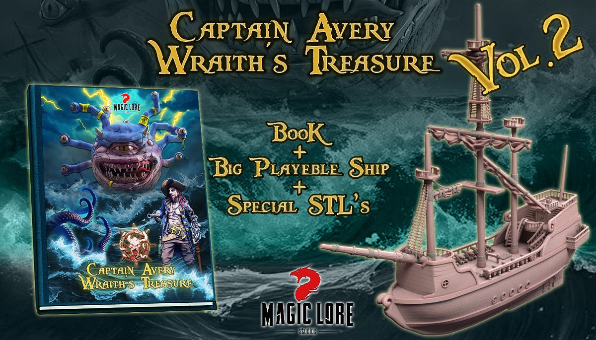 MagicloreS's tweet photo. The Lost Treasure of Captain Avery 'Wraith'
In 'Tides of Mystery', set in a world dominated by the ocean's legends and dangers, players embark on an adventurous quest from the bustling port town of Deepwater. Hired by the aging pirate Barnabas, they seek the immense treasure of the notorious Captain Avery 'Wraith', who vanished with his crew. Armed with a perilous map leading to a hidden island, the players will navigate treacherous waters, face rival pirates, unravel magical mysteries, and confront the ominous curse surrounding Avery. As Barnabas grapples with his past and thirsts for vengeance and fortune, this thrilling journey promises both peril and opportunity in the depths of the sea. https://t.co/fu3KWCbnwN
