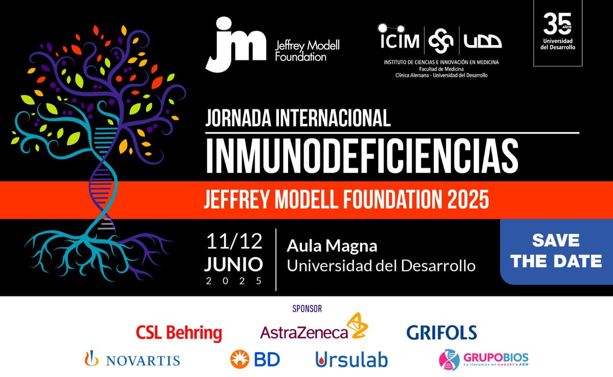 Cecilia Poli (@cecipolih) on Twitter photo No se pierdan el Simposio JMF de inmunodeficiencias en Santiago.
📆11-12 de Junio 2025.<a href="/LASIDimmuno/">LASID</a> <a href="/Robertodelrio_/">Hospital de Niños Dr. Roberto del Río</a> <a href="/UDD_FM/">Facultad de Medicina CAS UDD</a> No se pierdan el Simposio JMF de inmunodeficiencias en Santiago.
📆11-12 de Junio 2025.<a href="/LASIDimmuno/">LASID</a> <a href="/Robertodelrio_/">Hospital de Niños Dr. Roberto del Río</a> <a href="/UDD_FM/">Facultad de Medicina CAS UDD</a>