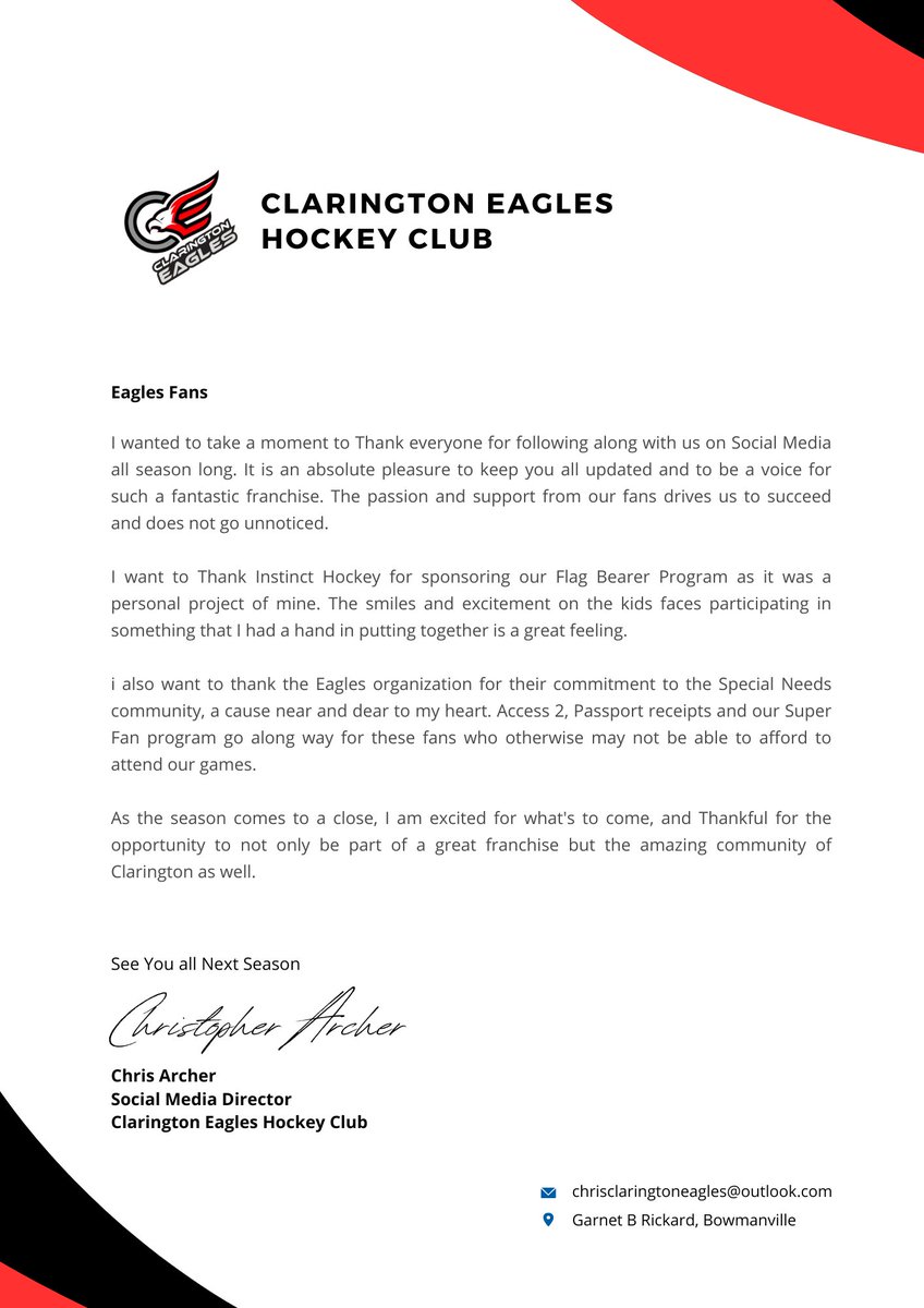 EaglesPJHL's tweet photo. Just a few words from me to you, our amazing fans. https://t.co/n7b69divGQ