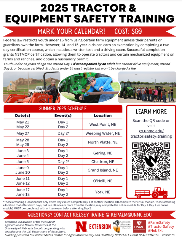 Brandy VanDeWalle (@bvandewalle2) on Twitter photo 2025 Tractor & Equipment Safety Trainings are scheduled across the state. Visit go.unmc.edu/tractor-safety… to learn more! #FarmSafety #TractorSafety #NebExt <a href="/UNLExtension/">Nebraska Extension</a> - mailchi.mp/75d87cce55b3/y… 2025 Tractor & Equipment Safety Trainings are scheduled across the state. Visit go.unmc.edu/tractor-safety… to learn more! #FarmSafety #TractorSafety #NebExt <a href="/UNLExtension/">Nebraska Extension</a> - mailchi.mp/75d87cce55b3/y…