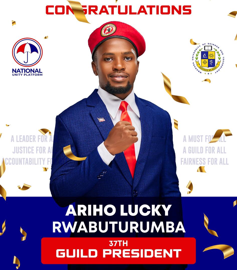 MBUPSA (@mbupsa) on Twitter photo We extend our heartfelt congratulations to H.E. <a href="/lucky_ariho/">Ariho Lucky Rwabuturumba</a> on being elected the 37th Guild President of <a href="/MbararaUST/">Mbarara University</a> for the 2025/2026 term. Wishing you a successful and impactful tenure. We extend our heartfelt congratulations to H.E. <a href="/lucky_ariho/">Ariho Lucky Rwabuturumba</a> on being elected the 37th Guild President of <a href="/MbararaUST/">Mbarara University</a> for the 2025/2026 term. Wishing you a successful and impactful tenure.