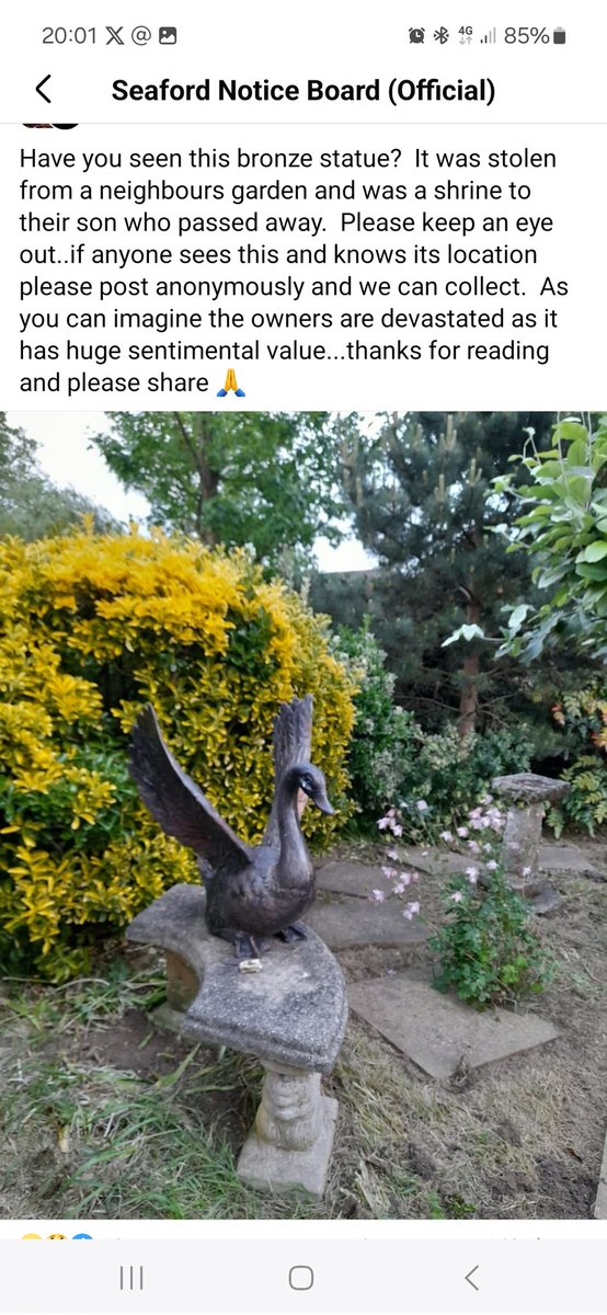 Help needed to find this statue stolen from #Seaford please share full details below <a href="/BBCSussex/">BBC Sussex</a> <a href="/seahavenfm/">Seahaven FM 95.6 & 96.3</a> <a href="/SussexIncidents/">Sussex News - Breaking news for Sussex</a> <a href="/hailshamfm/">Hailsham FM</a> @GHRSussex <a href="/moresussex/">More Radio</a> <a href="/MSR1038/">Mid Sussex Radio CIC 103.8FM</a> <a href="/RegencyRadio/">Regency Radio</a> <a href="/V2RadioSussex/">V2 Radio</a> <a href="/brightonsnapper/">eddie mitchell</a> <a href="/EchoDan11/">Dan Jessup</a>