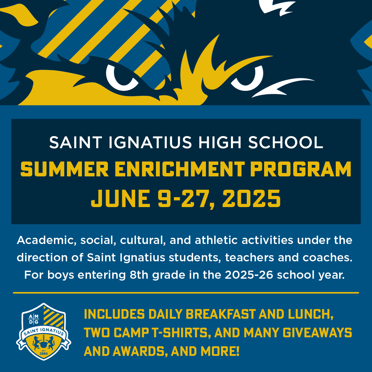 Register for the Summer Enrichment Program (SEP) at Saint Ignatius High School!

SEP has served the greater Cleveland community since 1968, accounting for more than 50 years of academic, social, cultural, and athletic enrichment opportunities for young men going into eighth