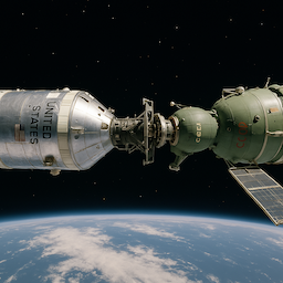 SpaceRocketHist's tweet photo. Space Rocket History #461 – Apollo-Soyuz Test Project - Rendezvous
https://t.co/n9B9YGVbCf
CapCom Truly radioed at 10:46 with the go-ahead: “I’ve got two messages for you: Moscow is go for docking; Houston is go for docking. It’s up to you guys. Have fun.” https://t.co/PbsRDMMECT