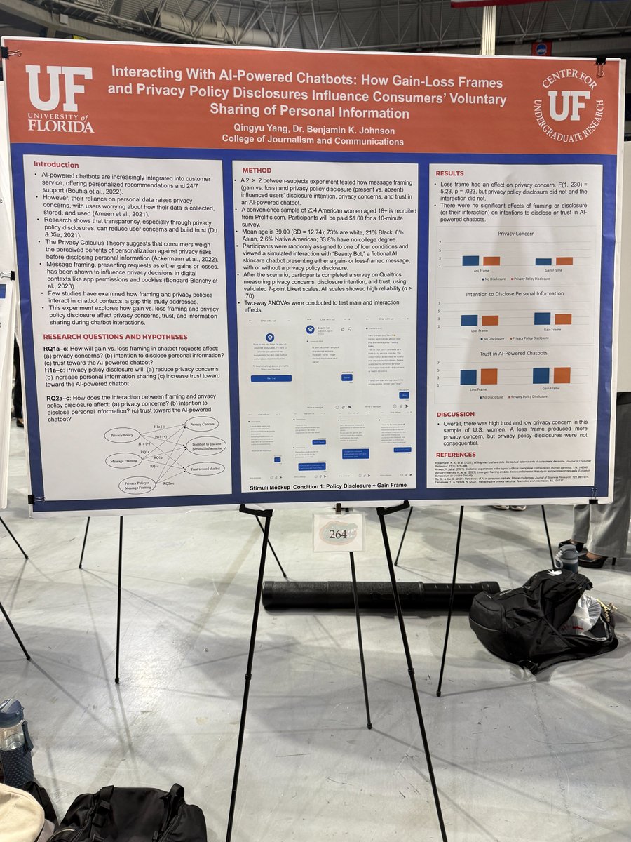 UFCJCGrad's tweet image. We’re excited to celebrate the success of UF’s 26th Annual Undergraduate Research Symposium! 
A special shoutout to CJC student Qingyu Yang for presenting her research alongside our incredibly talented fellow Gators! 🐊