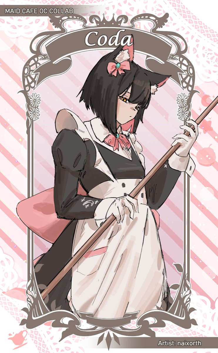 KTY_Collab's tweet photo. Our maid in cleaning duty is Coda by @naixorth 
#oc #collab #maidcafe #visualnovel https://t.co/GmqXsglIso