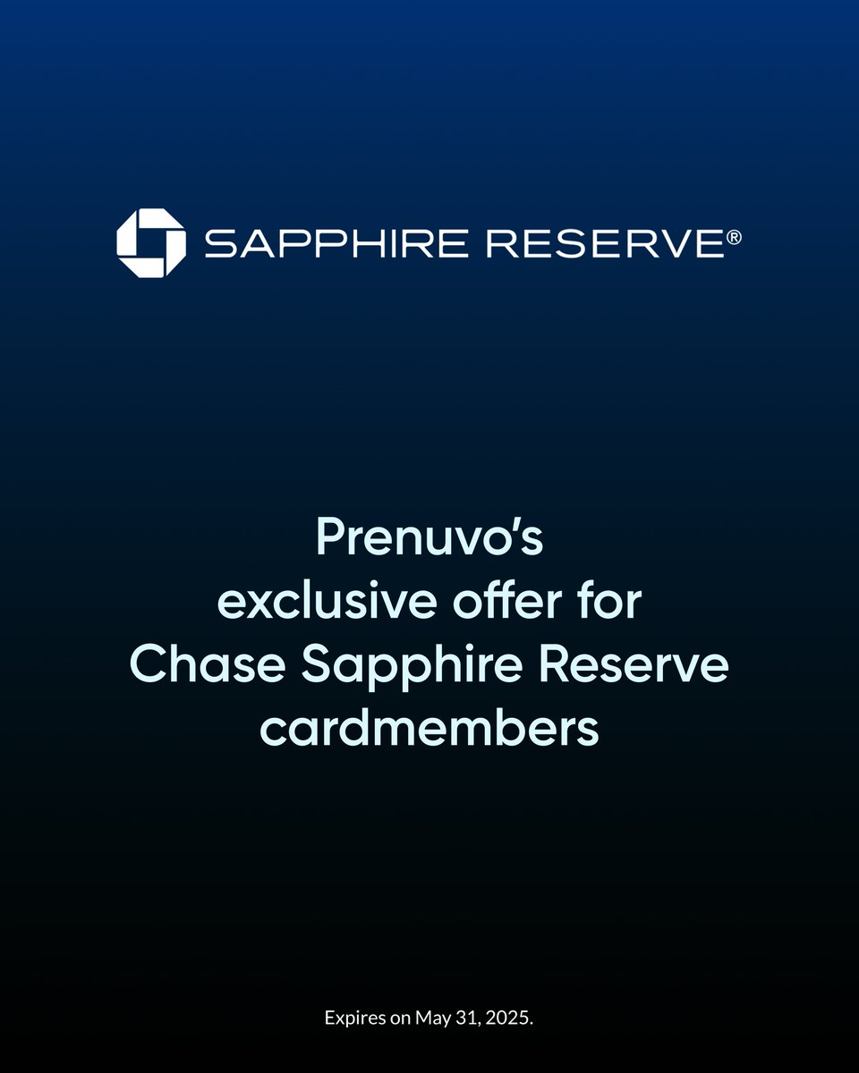 prenuvo's tweet photo. Health is wealth. For a limited time, Prenuvo and @Chase are teaming up to bring Prenuvo's Whole Body scan  to Sapphire Reserve cardmembers, empowering them to take a proactive approach to their well-being. 

Chase Sapphire Reserve cardmembers can receive $600 back when they spend $2,499 or more on a Prenuvo whole body MRI scan.

 Offer ends May 31, 2025. Take charge of your health today.