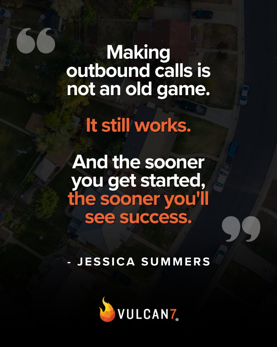 Vulcan7Leads's tweet photo. Still think outbound calls are a thing of the past?
Jessica Summers proves otherwise — and she’s only one year into the game. Her advice? Don’t wait. Just start. The results will come.

👉 If you’ve been hesitant to pick up the phone, let this be your sign.

#realestate #realtor #vulcan7 #prospecting #leadgeneration #listingagent #sellerleads #realestateagenttips #realbroker #expireds #fsbos #sold #realestatetraining