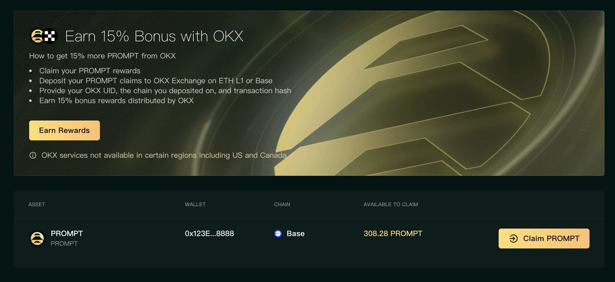 CryptoAkzent's tweet image. 因此，如果您也拿到了這個，而且完成了 Wayfinder 和 Kaito 任務。

到；
cache.wayflnder.io

-前往索賠 $PROMPT
-連接您的okx錢包
-在索賠提示頁面上將網路從 Ethereum 改為 base。
 
現在您應該可以看到您的社交任務分配。