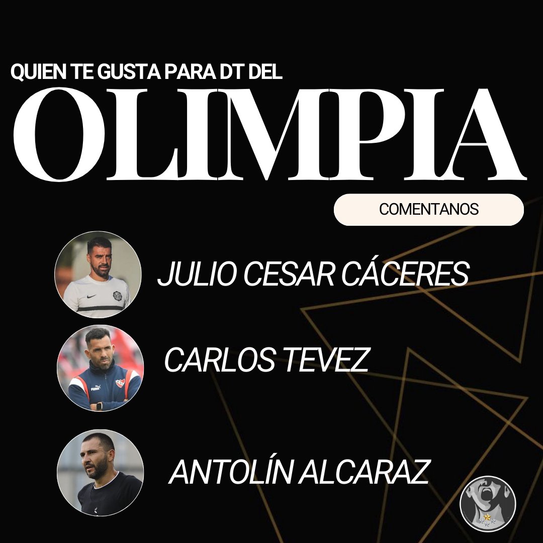 Déjanos tu opinión.
Quien te gustaría para DT del #Olimpia ?