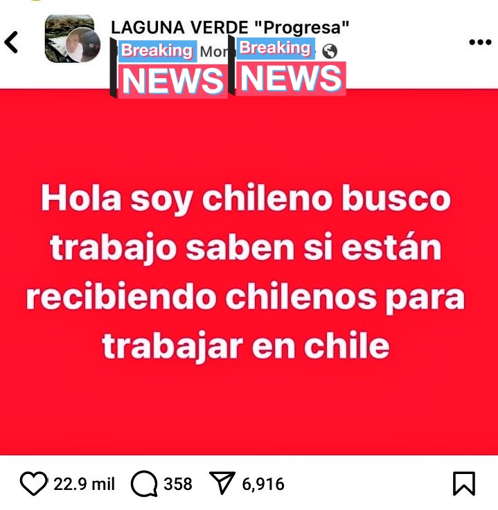 LoboEst88016185's tweet photo. Chileno en busca de trabajo lamentablemente le están dando la prioridad a los inmigrantes como será la situación que llegó a preguntar " Si están recibiendo Chilenos " en mis tiempos no existía eso mandabas tu CV  y esperar que te llamaban , está muy difícil la cosa acá en Chile https://t.co/mq02debjcw