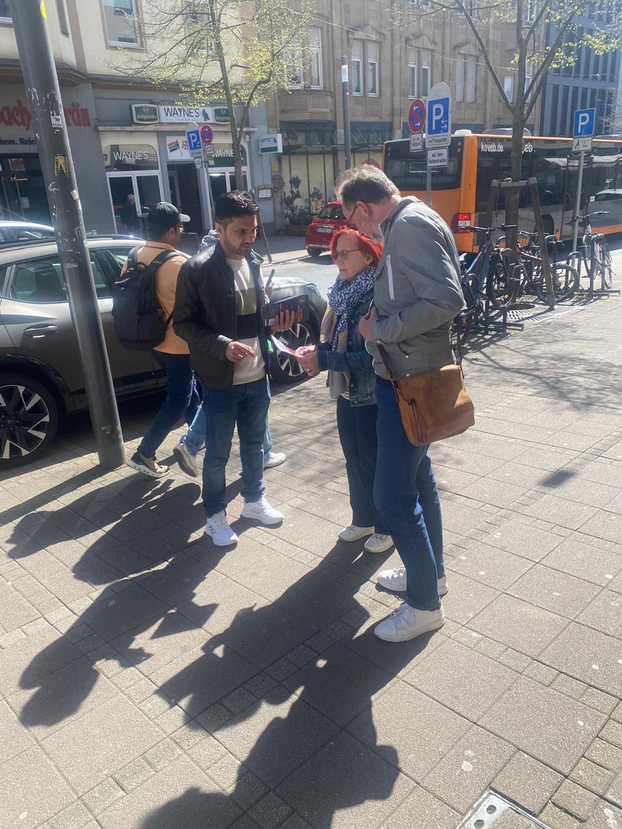 BRP_Media_DE's tweet photo. Today, members of Baloch Republican Party (Germany) engaged with locals, raising awareness about enforced disappearances in Balochistan and inviting them to join tomorrow’s protest. Stand for justice. Silence is complicity!
#EndEnforcedDisappearances #RaiseVoiceForBaloch https://t.co/YxVq61xc3p