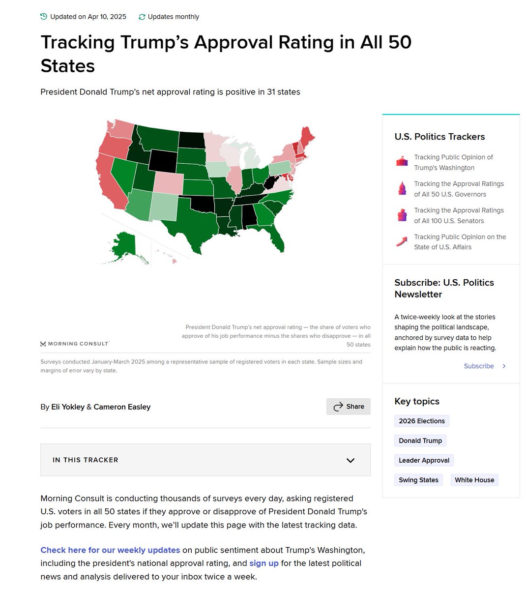 State-level tracking on deck. Check out our freshly updated state-level Trump approval tracker: 

pro.morningconsult.com/trackers/donal…

By my colleagues <a href="/cameron_easley/">Cameron Easley</a> and <a href="/eyokley/">Eli Yokley</a>