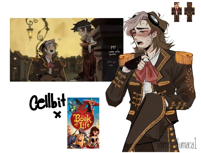 mi cubito favorito x mi peli favorita porque si que vivan los mariachis #cellbitfanart #guapoduofanart