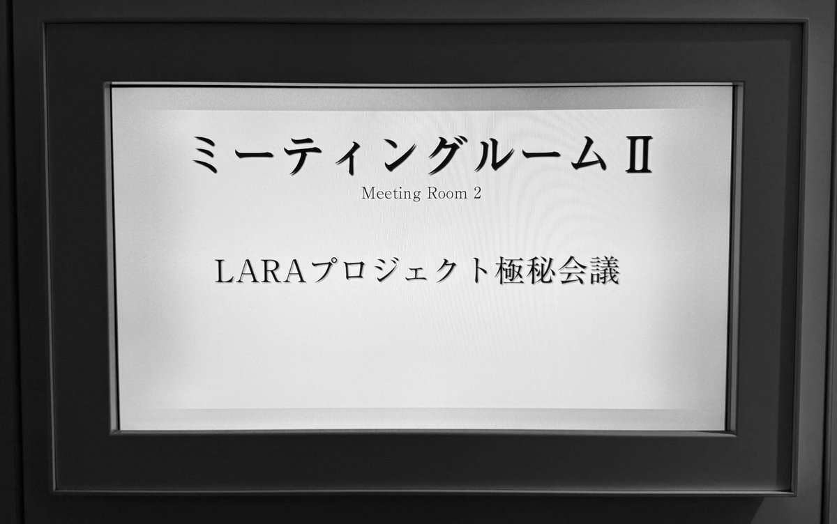 「LARAプロジェクト極秘会議」
わざわざ「極秘」をつけてもらいましたｗ
新作の制作進行中