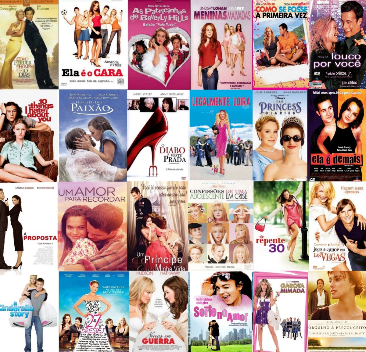 warnerbooksx's tweet photo. vocês só podem escolher 3 desses filmes de comédia ou romance dos anos 2000 pra assistir pro resto da vida.
quais? https://t.co/haK6971wjO