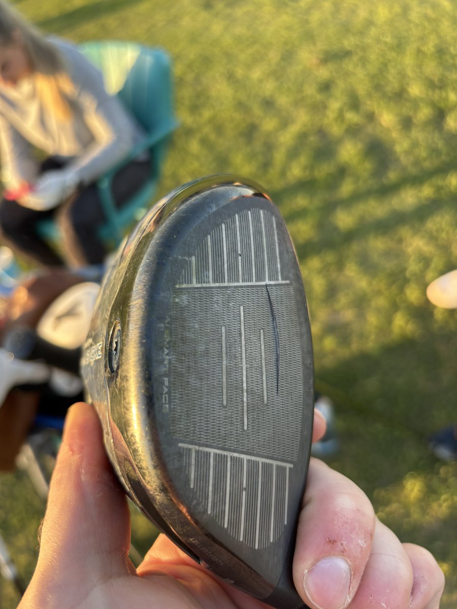 BigBren_10's tweet photo. Well, cracked my @CallawayGolf AI Smoke today at the range. Less than a year old, got fitted and had it delivered on 8/30/2024. 

Playing in a local tournament on 4/24 and 4/25.

@CallawayGolf anything you can do for me here?

#CallawayGolf #AISmoke https://t.co/brQFdmngD8