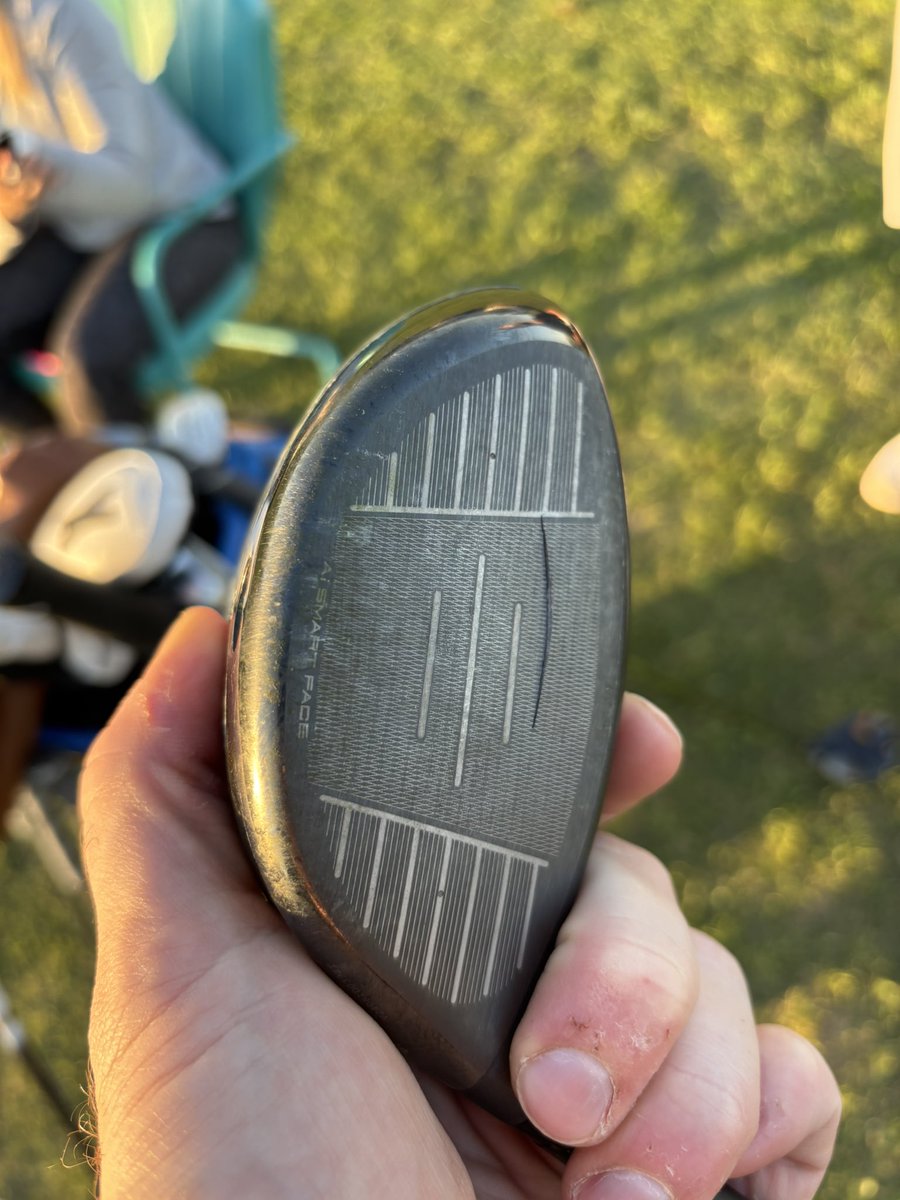 BigBren_10's tweet photo. Well, cracked my @CallawayGolf AI Smoke today at the range. Less than a year old, got fitted and had it delivered on 8/30/2024. 

Playing in a local tournament on 4/24 and 4/25.

@CallawayGolf anything you can do for me here?

#CallawayGolf #AISmoke https://t.co/brQFdmngD8