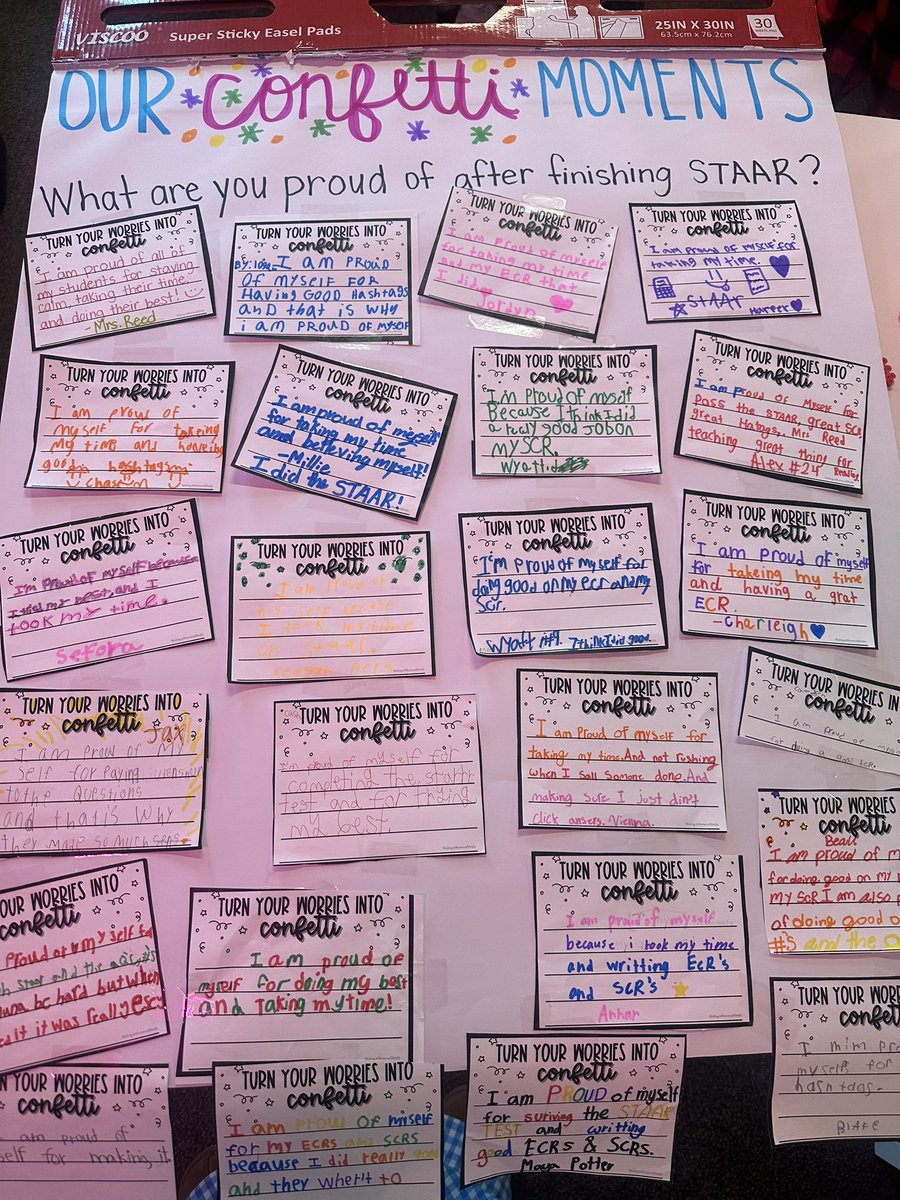 Started our morning with celebrating what we were most proud of after finishing our Reading Test yesterday! 🤩 They were so exited to talk about their confetti moments! 🎉🎉