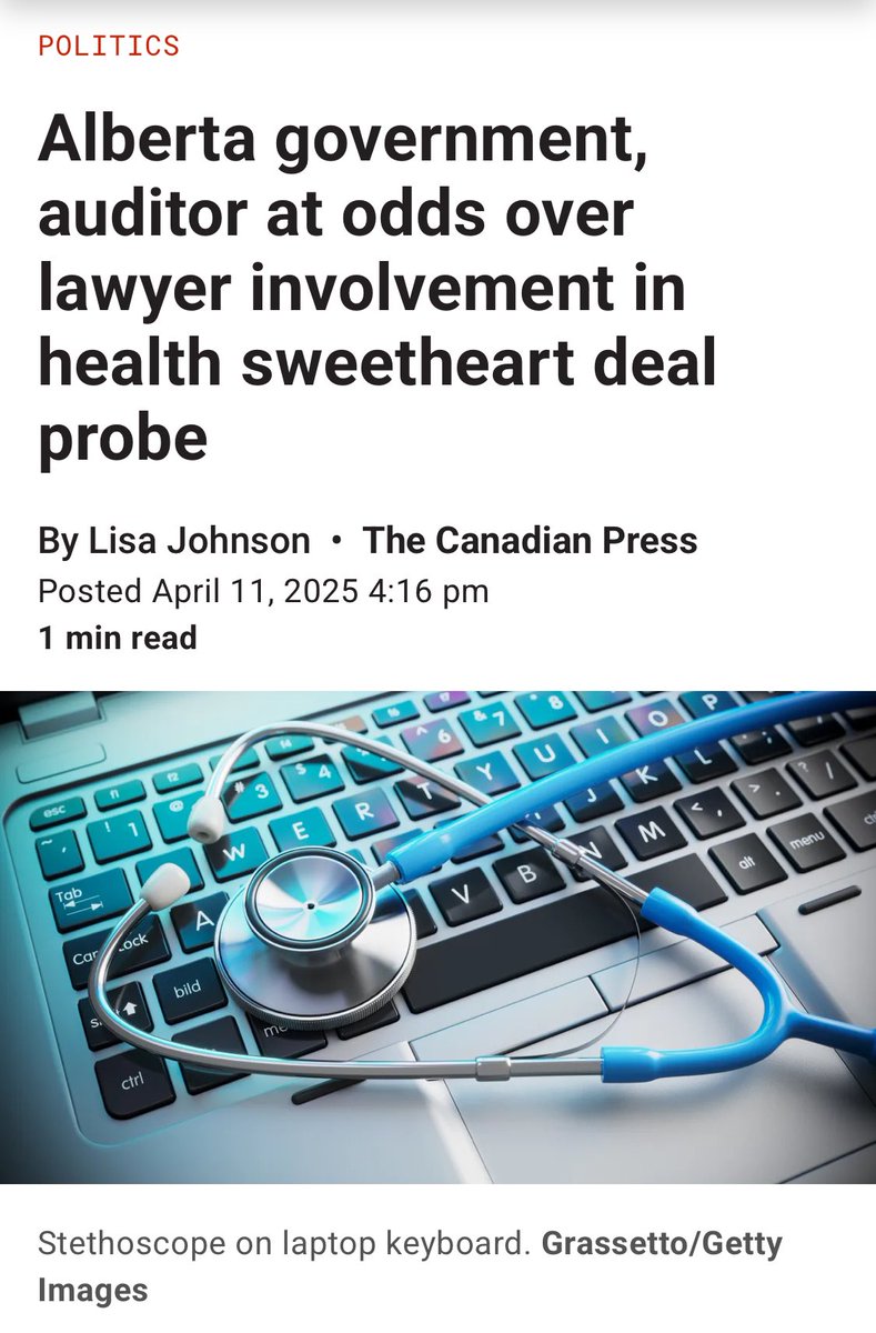 The UCP told gov employees to call their lawyer instead of answering Auditor General questions if contacted. Their gag order letter went public so the ucp said it was standard practice. Clearly it isn’t. The CorruptCare cover-up needs to stop. Albertans deserve the truth.