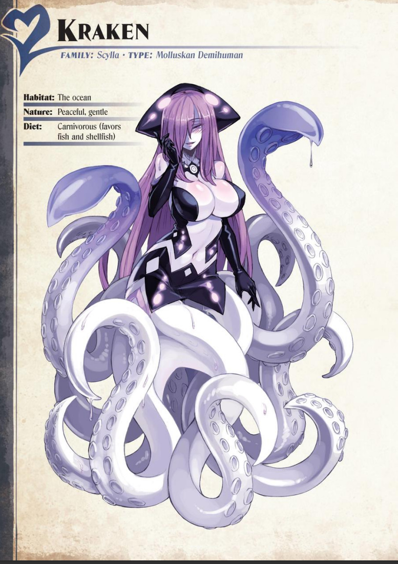 Smash Or Pass

Kraken

Art: @/Kenkou Cross Monster Girl Encyclopedia Volume II Page 126