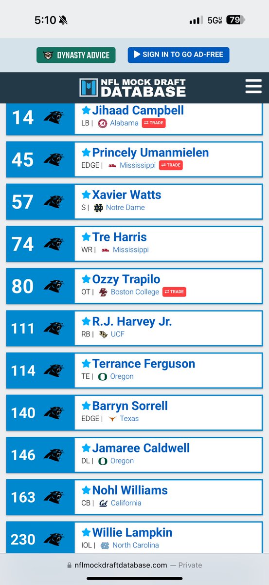 lionbear23's tweet photo. #MockDraftFriday https://t.co/K9KNxt09PV