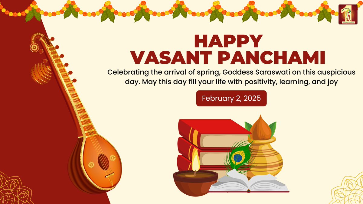 RajKuma23878251's tweet image. A day to celebrate new beginnings, wisdom, and the joy of learning. Wishing you all a radiant and blessed Basant Panchami! 🌼✨ 

#BasantPanchami #IndianFestival #Education #Learning #DeraSachaSauda
