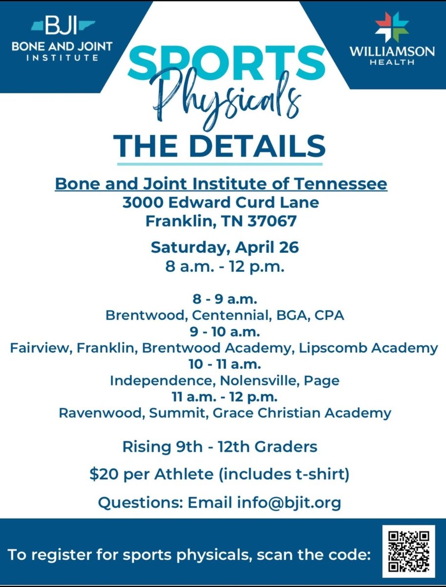 Great option for getting your football physicals!
