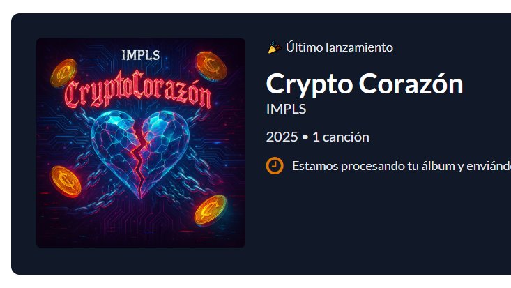 CryptSaveNature's tweet photo. 💔 No todos los corazones se rompen en silencio. Algunos se encriptan.

Crypto Corazón — un corrido electrónico nacido del alma web3.

🫀 Pronto disponible en Spotify, YoutubeMusic y TikTok.

🎧 Prepárate para sentir la cadena.

#CryptoCorazón #IMPLS #CryptoSaveNature #web3music