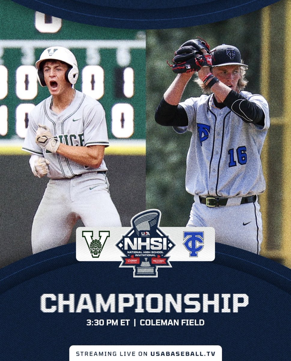 The NSHI Championship game is set between Venice and Trinity Christian at 3:30 pm. A live stream is available at the link below: 

usabaseball.awre.tv/channel/e24439

BrewBurgers Back Porch will broadcast the game live in their restaurant. We extend our gratitude to this local sponsor!