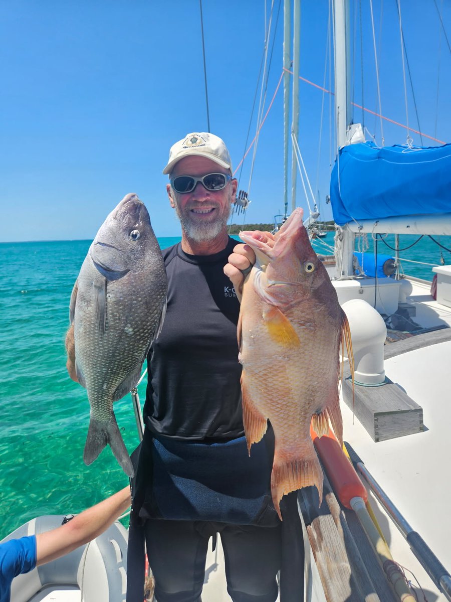 TSailingAcademy's tweet photo. When not teaching Sailing, Capt. Jeff (our founder) is often spear fishing on the reef. #sailing #fishing #hogfish #BeachLife #spearfishing #spring #vacationfun https://t.co/0pYp9tgcS1